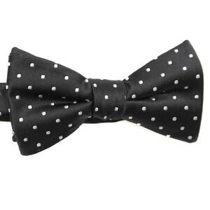 Izod Pre-Tied Adjustable Black Polka Dot Bow Tie Bowtie